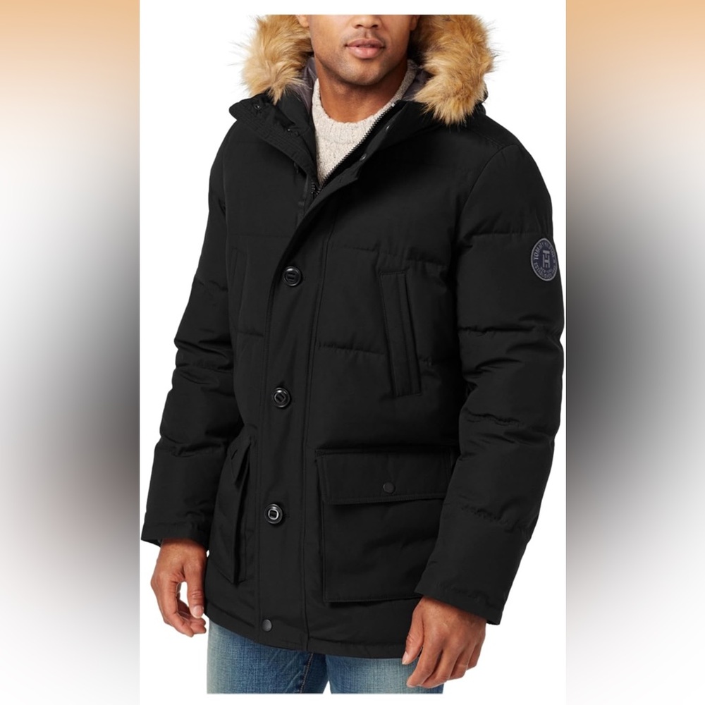 Tommy Hilfiger Men's Arctic Cloth Heavyweight Performance Parka BLACK / Medium - Picture 2 of 12
